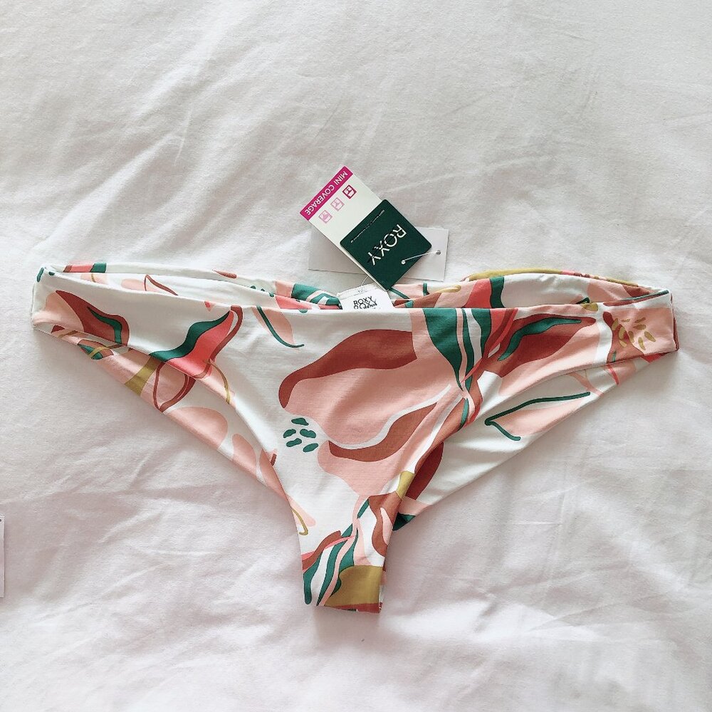 Roxy Bikini Bottoms XXL floral swim bottoms women's bathing suit swimsuit